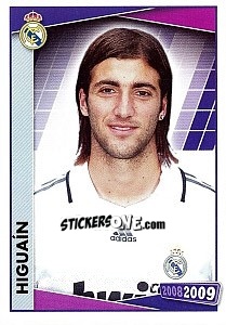 Cromo Higuain (portrait) - Real Madrid 2008-2009 - Panini