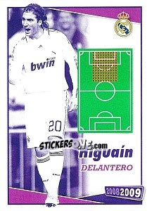 Cromo Higuain (posicion) - Real Madrid 2008-2009 - Panini