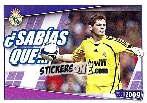 Cromo Iker Casillas (partidos) - Real Madrid 2008-2009 - Panini