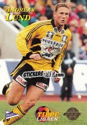 Sticker Andreas Lund - Tippe Ligaen Fotballkort 1996 - GAME