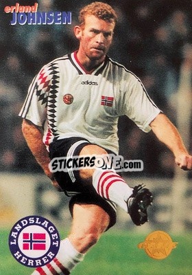 Sticker Erland Johnsen - Tippe Ligaen Fotballkort 1996 - GAME