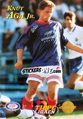 Sticker Knut Aga Jr. - Tippe Ligaen Fotballkort 1996 - GAME