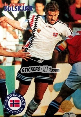 Sticker Ole Gunnar Solskjaer - Tippe Ligaen Fotballkort 1996 - GAME