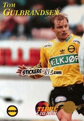 Sticker Tom Gulbrandsen - Tippe Ligaen Fotballkort 1996 - GAME