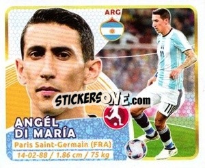 Sticker Di Maria - Copa Mundial Russia 2018 n. 243 - GOL
