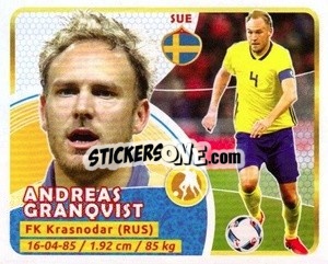 Sticker Granqvist - Copa Mundial Russia 2018 n. 414 - GOL
