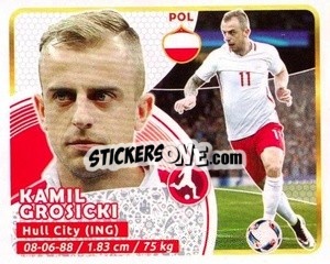Sticker Grosicki - Copa Mundial Russia 2018 n. 550 - GOL

