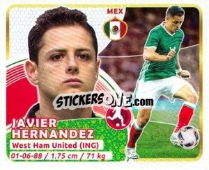Sticker Javier Hernandez - Copa Mundial Russia 2018 n. 406 - GOL
