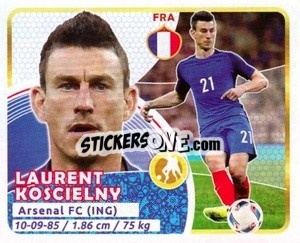 Sticker Koscielny - Copa Mundial Russia 2018 - GOL
