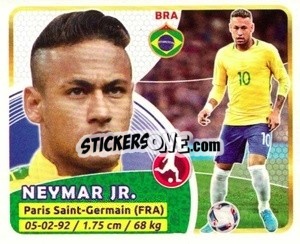 Sticker Neymar Jr. - Copa Mundial Russia 2018 n. 316 - GOL
