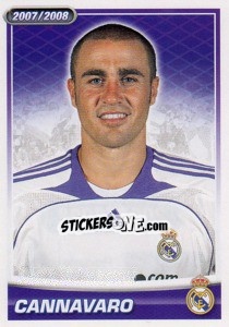 Sticker Fabio Cannavaro (portrait) - Real Madrid 2007-2008 n. 37 - Panini