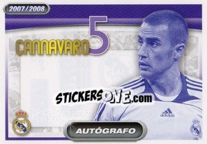 Sticker Fabio Cannavaro (autografo) - Real Madrid 2007-2008 n. 40 - Panini