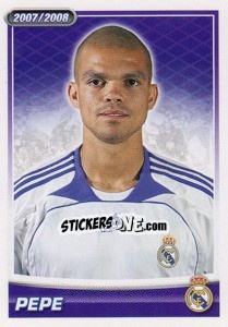 Cromo Pepe (portrait) - Real Madrid 2007-2008 - Panini