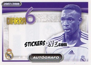 Sticker Mahamadou Diarra (autografo) - Real Madrid 2007-2008 n. 70 - Panini