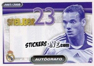 Cromo Sneijder (autografo) - Real Madrid 2007-2008 - Panini
