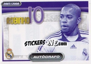 Sticker Robinho (autografo) - Real Madrid 2007-2008 n. 124 - Panini