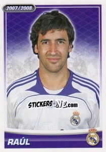 Figurina Raul González (portrait) - Real Madrid 2007-2008 - Panini