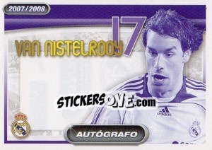 Sticker Van Nistelrooy (autografo) - Real Madrid 2007-2008 n. 136 - Panini