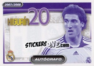 Cromo Higuain (autografo) - Real Madrid 2007-2008 - Panini