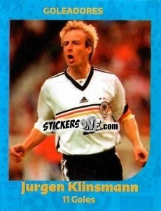 Sticker Jurgen Klinsmann - 11 goals - World Cup Qatar 1930-2022 n. 126 - Iconos