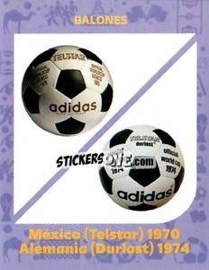 Sticker Mexico 1970(Telstar)&Germany 1974(Durlast) - World Cup Qatar 1930-2022 n. 90 - Iconos