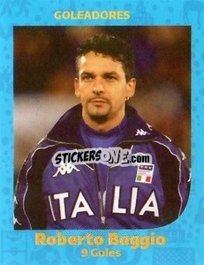 Sticker Roberto Baggio - 9 goals - World Cup Qatar 1930-2022 n. 129 - Iconos