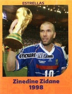 Sticker Zinedine Zidane - 1998 - World Cup Qatar 1930-2022 - Iconos