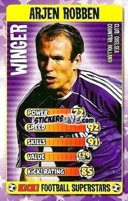 Sticker Arjen Robben - Football Superstars 2007 n. 19 - Kick!