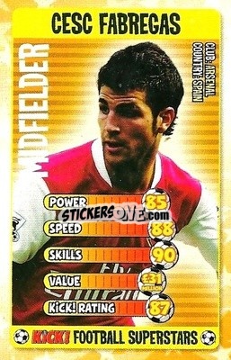 Sticker Cesc Fabregas - Football Superstars 2007 - Kick!