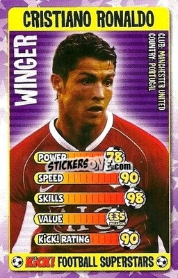 Sticker Cristiano Ronaldo - Football Superstars 2007 n. 23 - Kick!