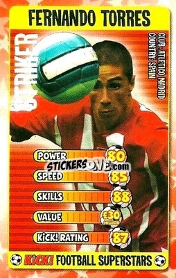 Sticker Fernando Torres - Football Superstars 2007 n. 26 - Kick!