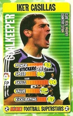 Sticker Iker Casillas - Football Superstars 2007 - Kick!