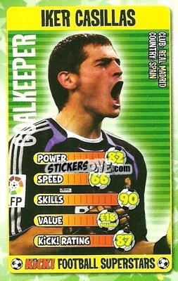 Sticker Iker Casillas - Football Superstars 2007 n. 4 - Kick!