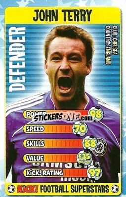 Sticker John Terry - Football Superstars 2007 n. 9 - Kick!