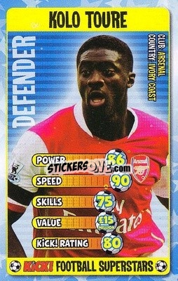 Sticker Kolo Toure - Football Superstars 2007 n. 12 - Kick!