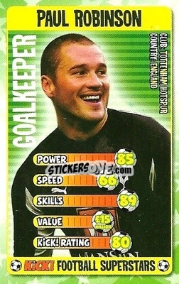 Sticker Paul Robinson - Football Superstars 2007 - Kick!