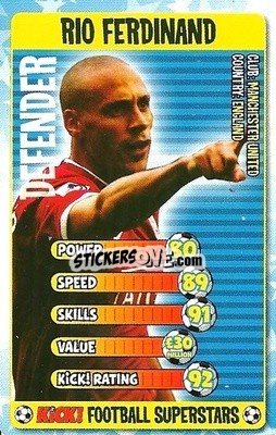 Sticker Rio Ferdinand - Football Superstars 2007 - Kick!