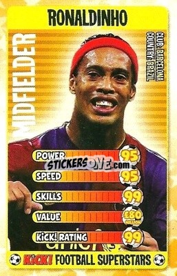 Sticker Ronaldinho - Football Superstars 2007 n. 17 - Kick!