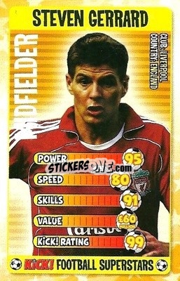 Sticker Steven Gerrard - Football Superstars 2007 - Kick!