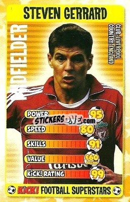 Sticker Steven Gerrard - Football Superstars 2007 n. 16 - Kick!