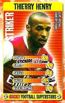 Sticker Thierry Henry - Football Superstars 2007 n. 25 - Kick!