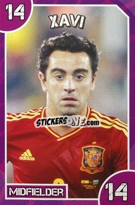 Sticker Xavi - Footy Bingo! 2014 n. 14 - Kick!