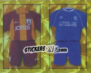 Sticker Home Kits Bradford City/Chelsea (a/b) - Premier League Inglese 1999-2000 n. 264 - Merlin