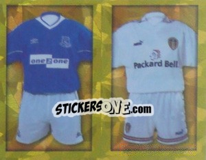 Sticker Home Kits Everton/Leeds United (a/b) - Premier League Inglese 1999-2000 n. 266 - Merlin