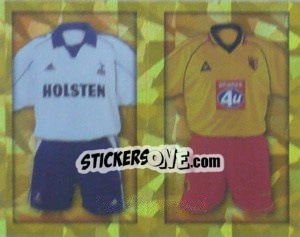 Figurina Home Kits Tottenham Hotspur/Watford (a/b) - Premier League Inglese 1999-2000 - Merlin
