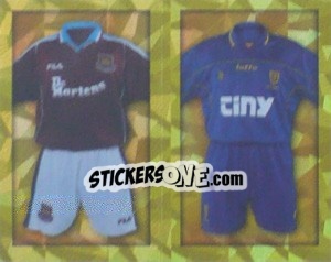 Sticker Home Kits West Ham United/Wimbledon (a/b) - Premier League Inglese 1999-2000 n. 272 - Merlin