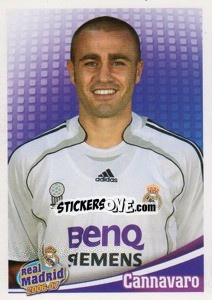 Sticker Cannavaro (portrait) - Real Madrid 2006-2007 - Panini