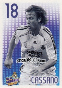 Cromo Cassano (monochrome) - Real Madrid 2006-2007 - Panini