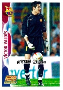 Cromo Victor Valdes (action) - FC Barcelona 2005-2006 - Panini