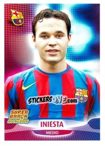 Sticker Iniesta (portrait) - FC Barcelona 2005-2006 n. 55 - Panini